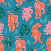 Tigers in the jungle tapete