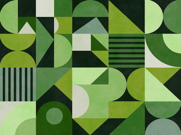 Green geometric mid century