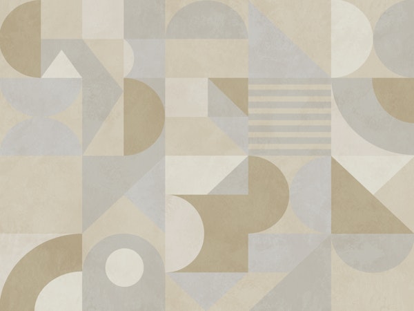 beige mid century geometric