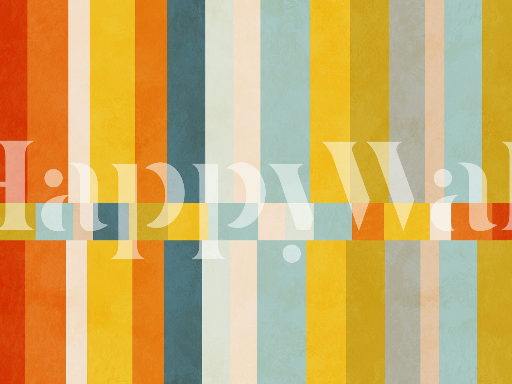 Farverig stripes tapet i et rum