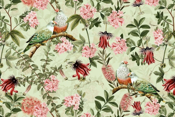 Exotic Birds And Passionflowers 1