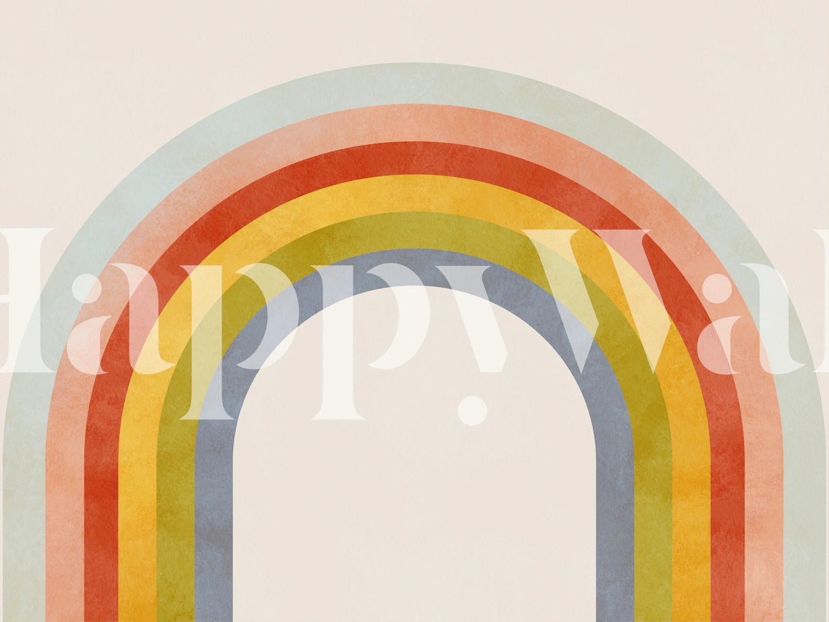 Happy Rainbow wallpaper design in a room