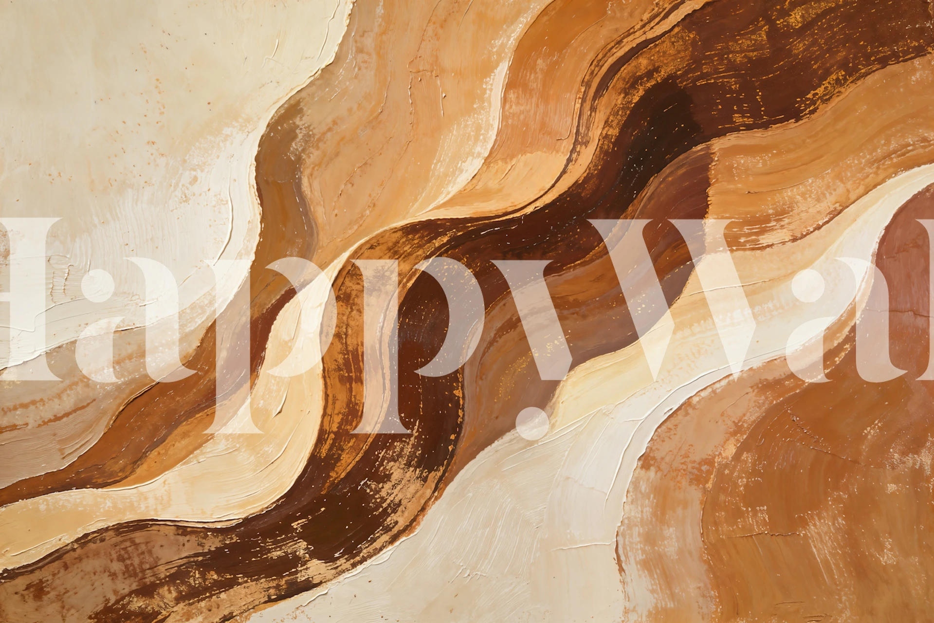 Nordic Tribal pattern wall mural with earthy tones and abstract shapes.