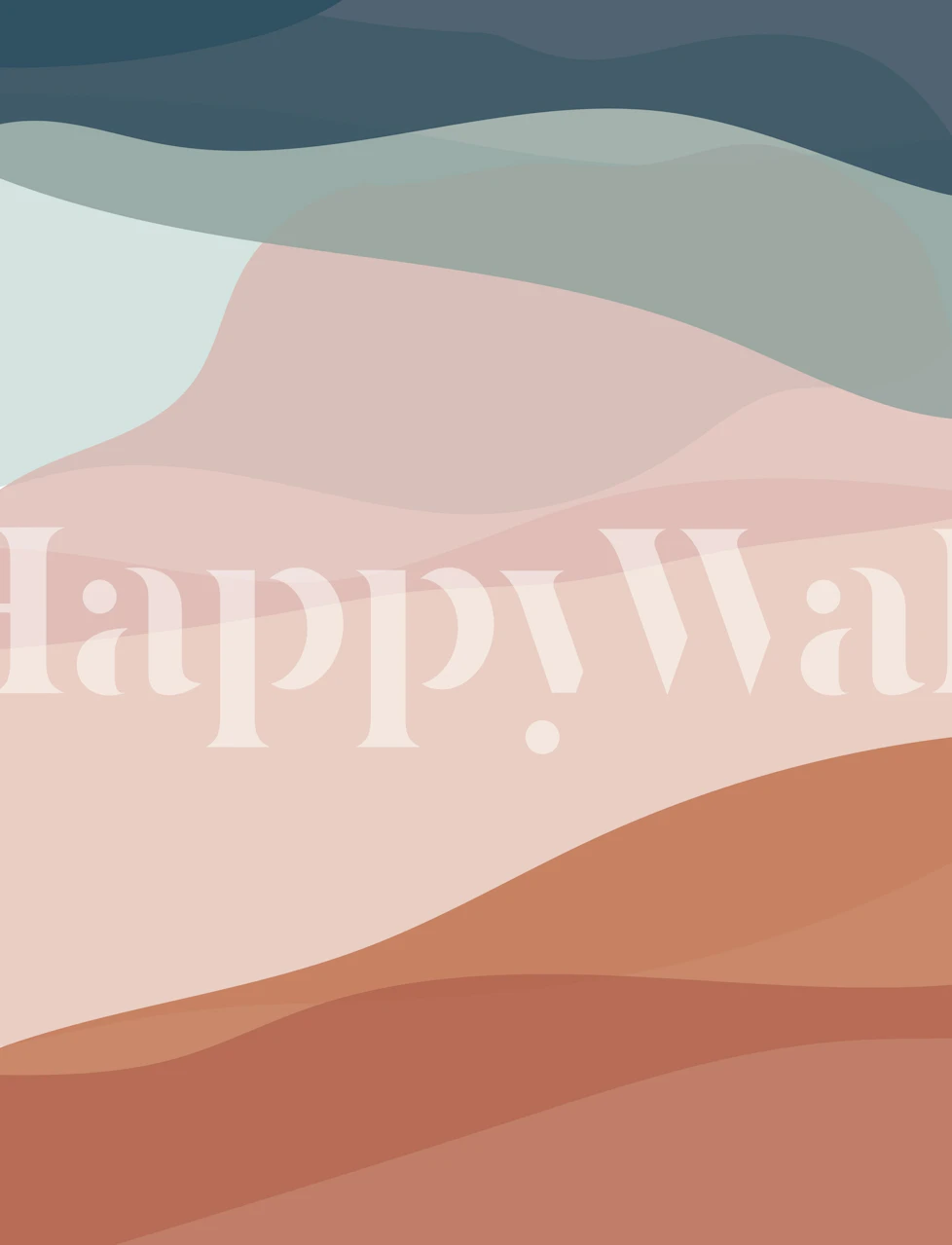 Papier peint abstrait avec de douces vagues pastel ressemblant à un paysage brumeux