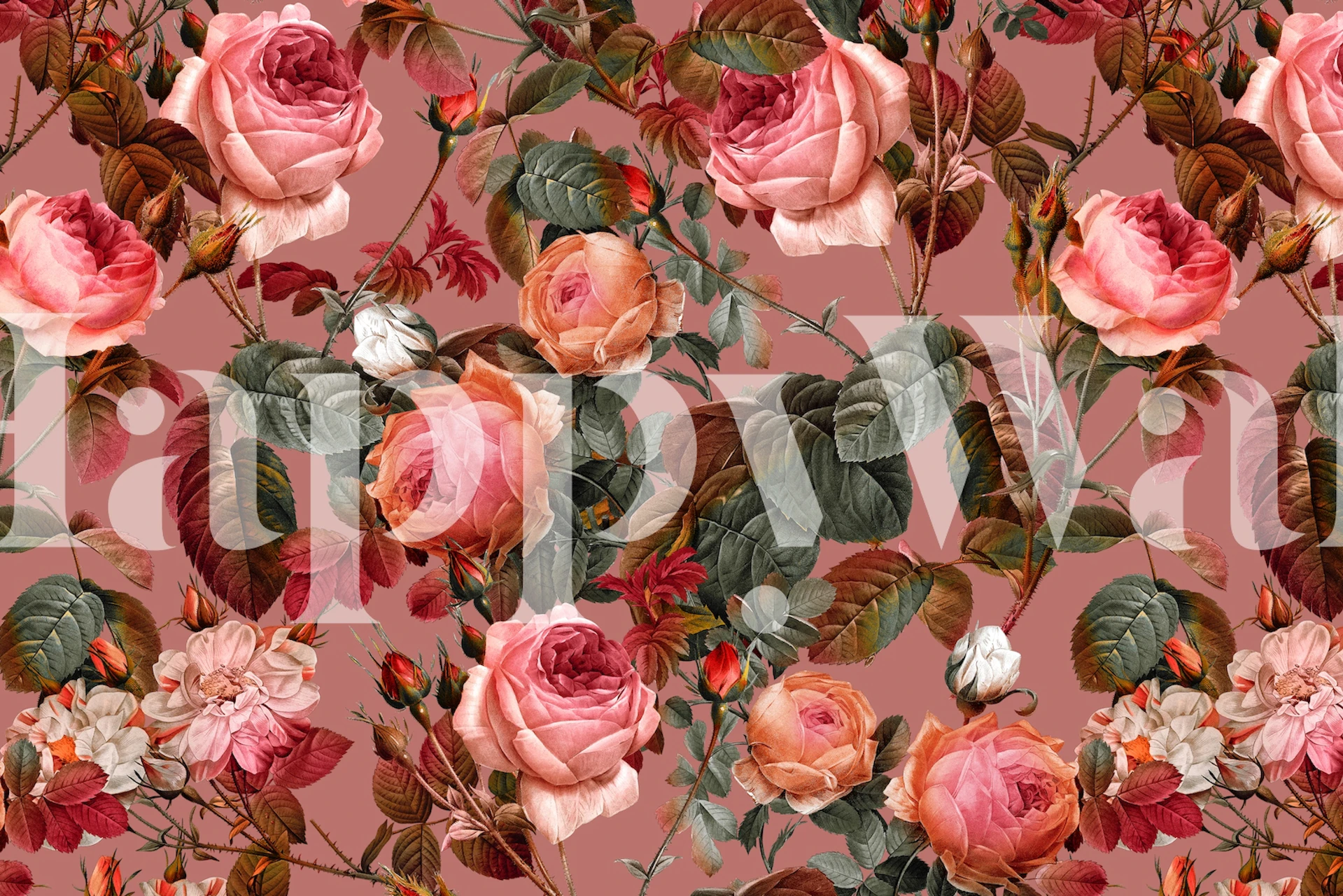 Papier peint Pastel Floral Pattern dans une pièce