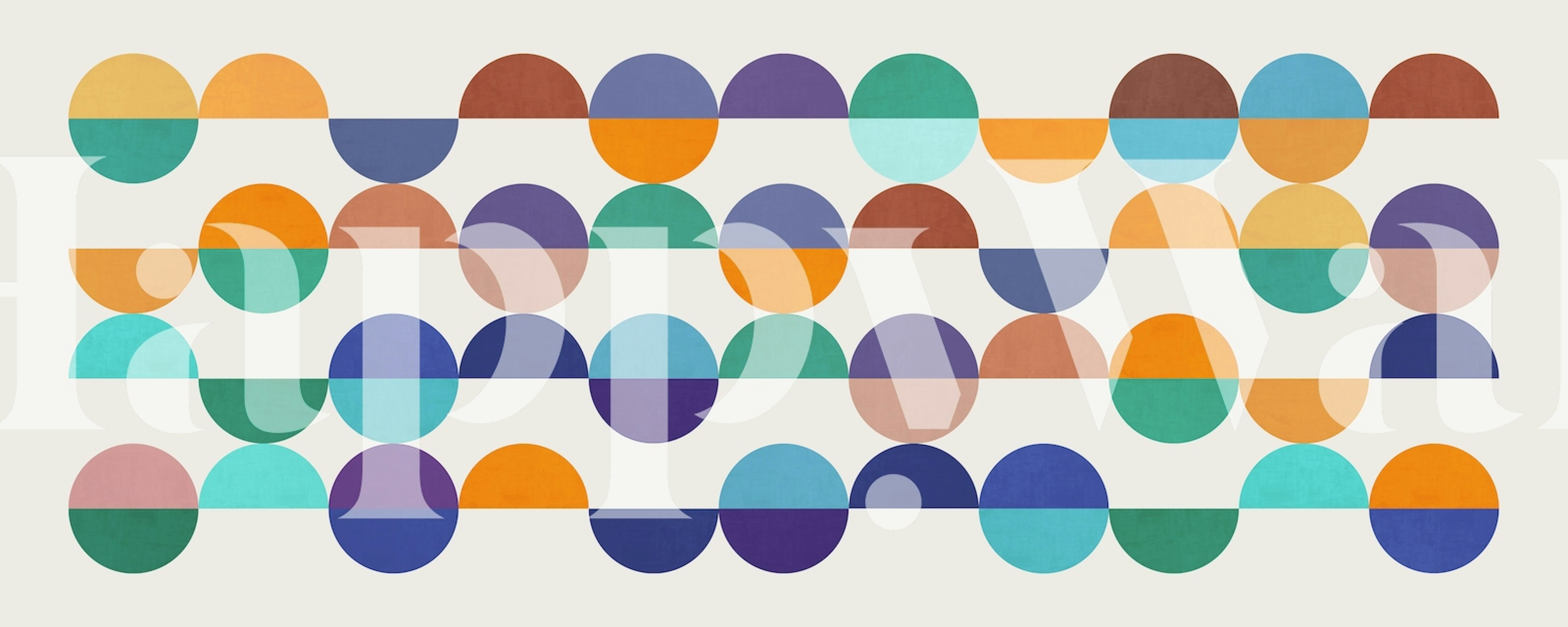 Colored circles Tapete in einem modernen Raum