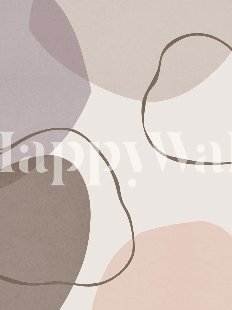Abstract shapes in soft pastel colors with curved lines wallpaper