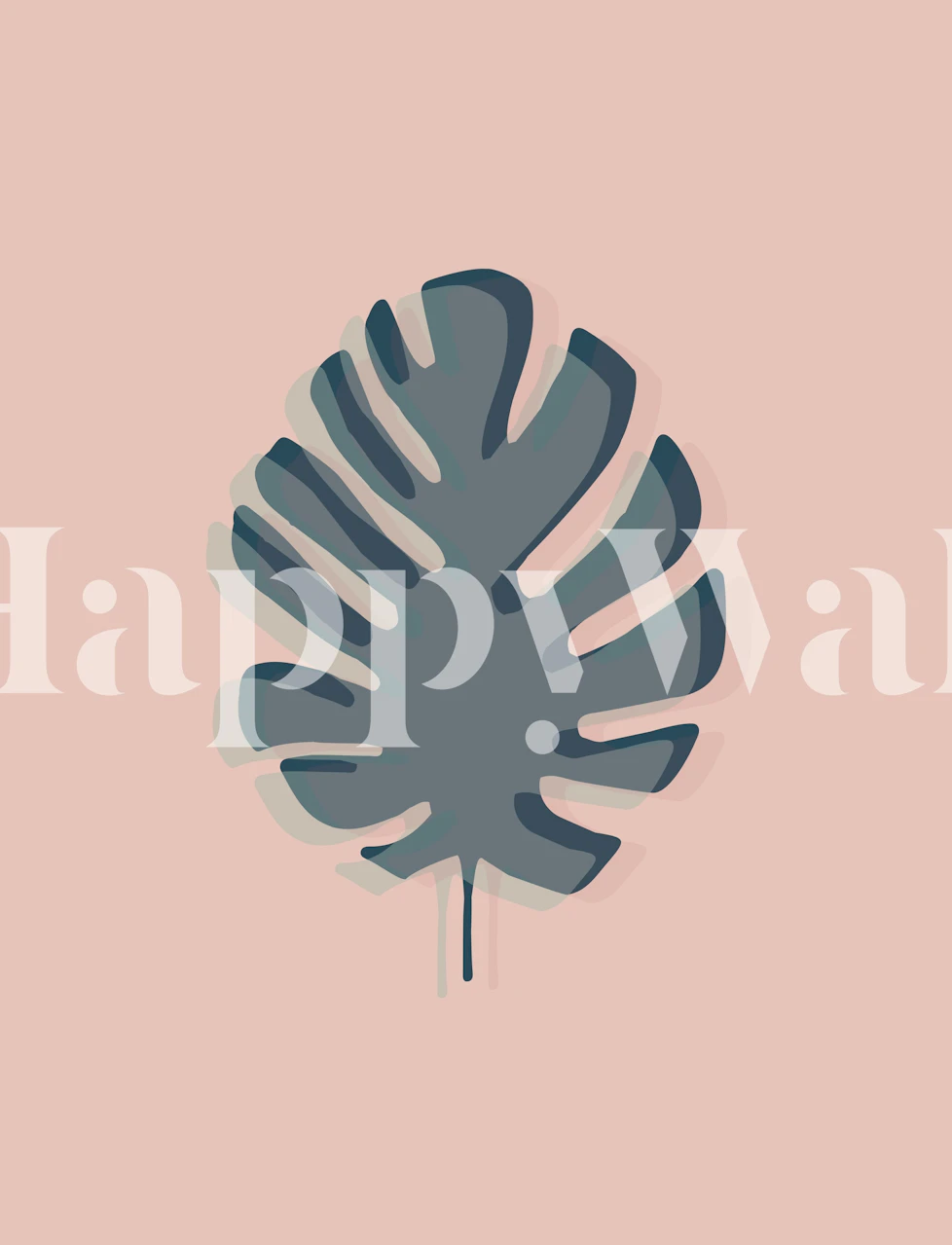 Pastel Monstera wallpaper in a room