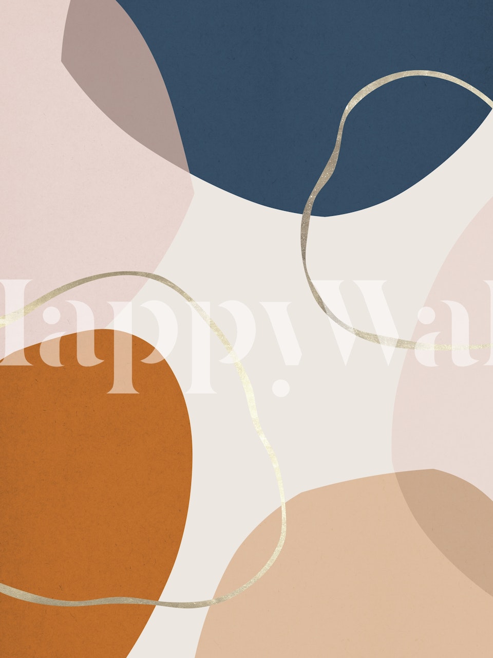 Design de papel de parede Abstract boho em um quarto