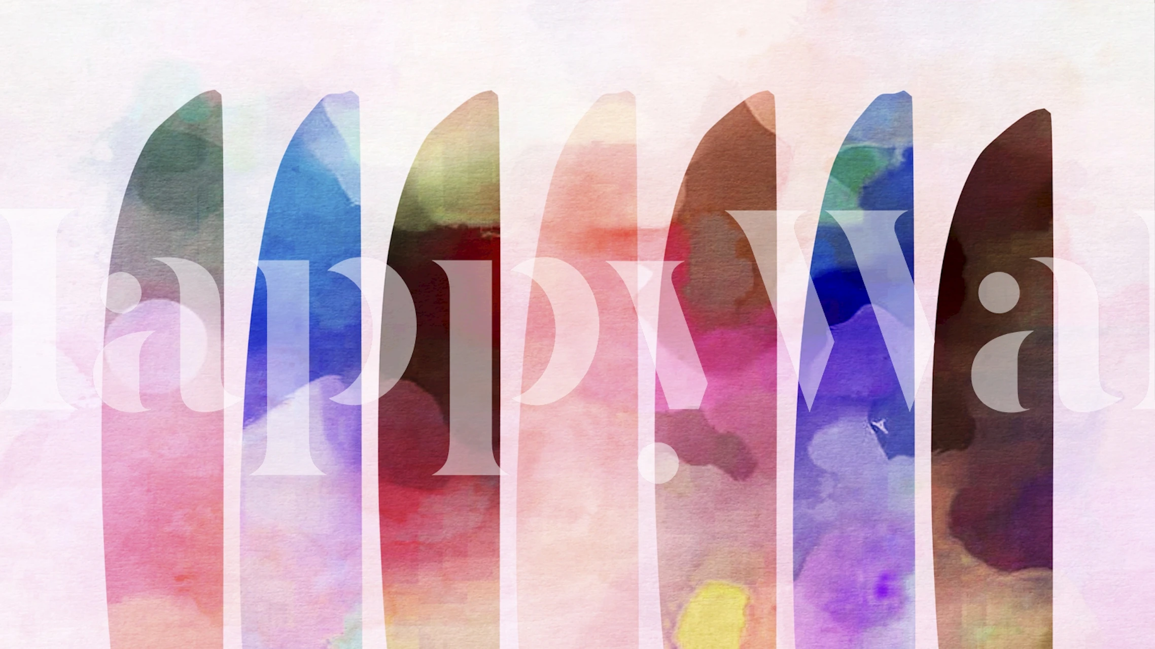 Colorful abstract brushstrokes in pink, blue, and orange wallpaper