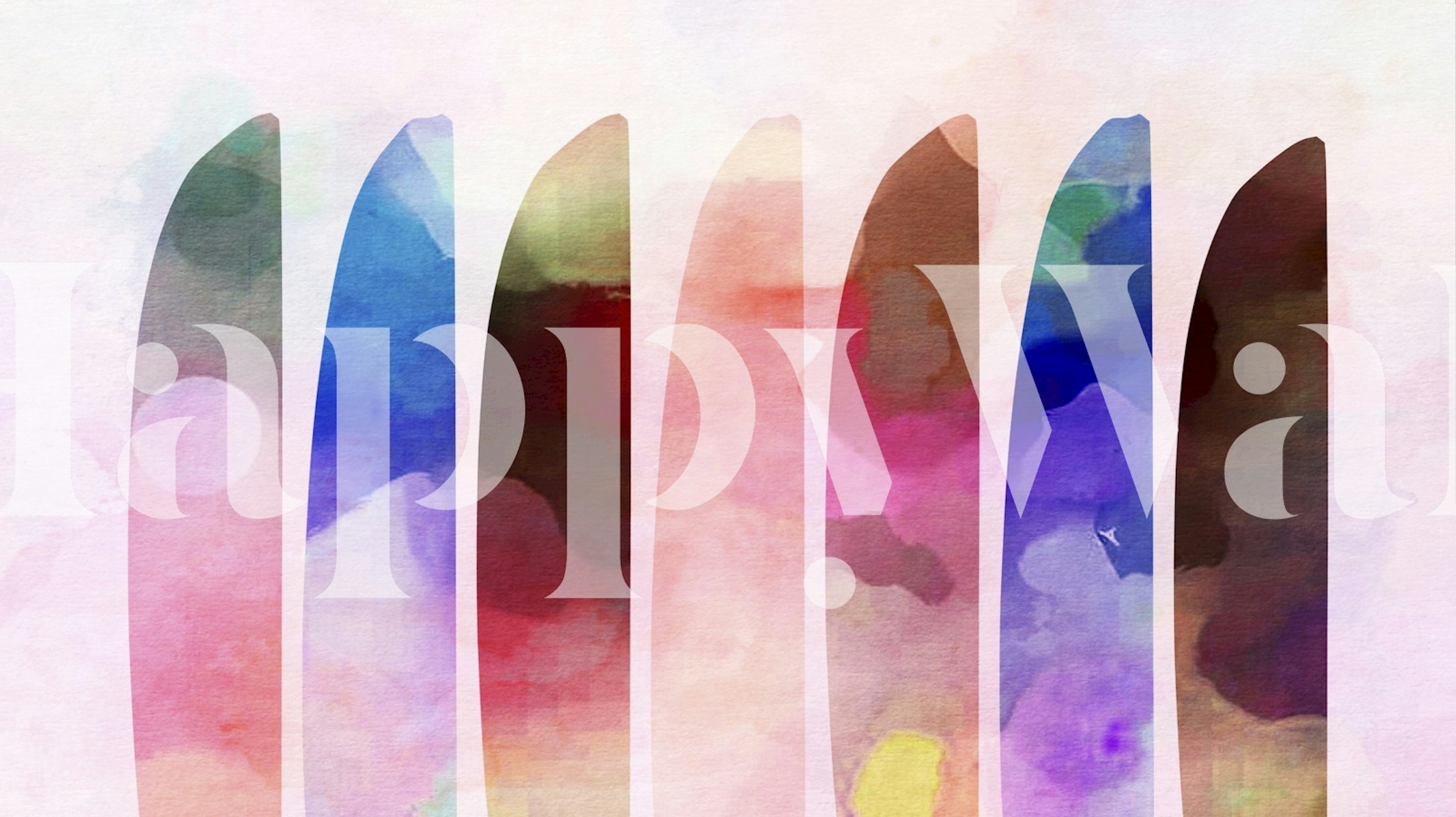 Colorful abstract brushstrokes in pink, blue, and orange wallpaper