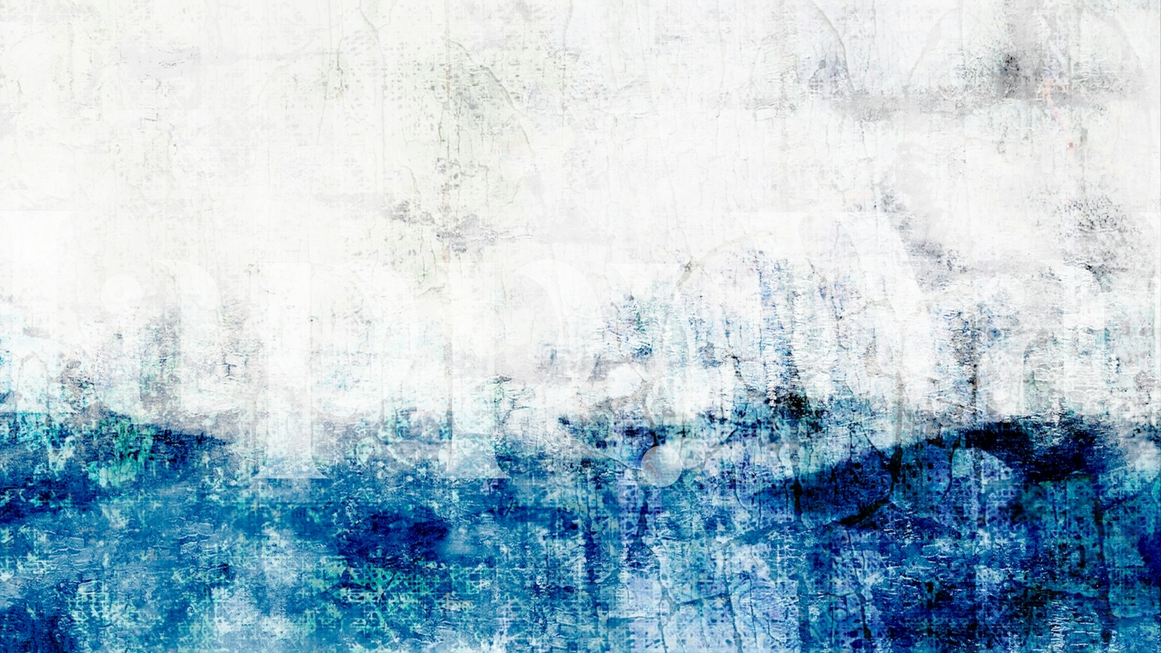 Ocean Wave Grunge wallpaper displayed in a room