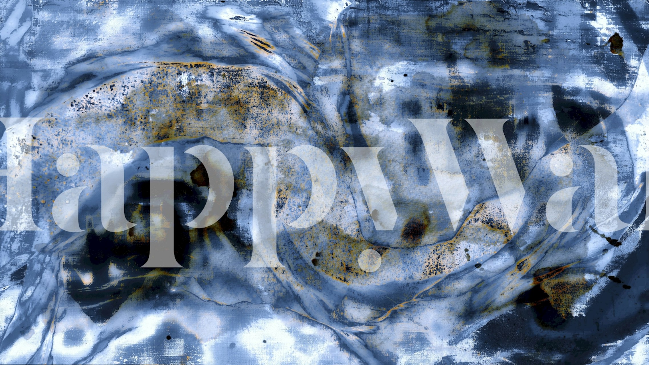 Indigo Blue Japandi wallpaper in a room