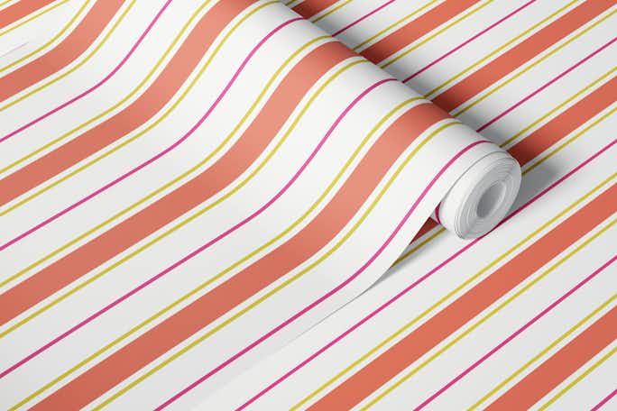 Summer stripes colorful 2wallpaper roll