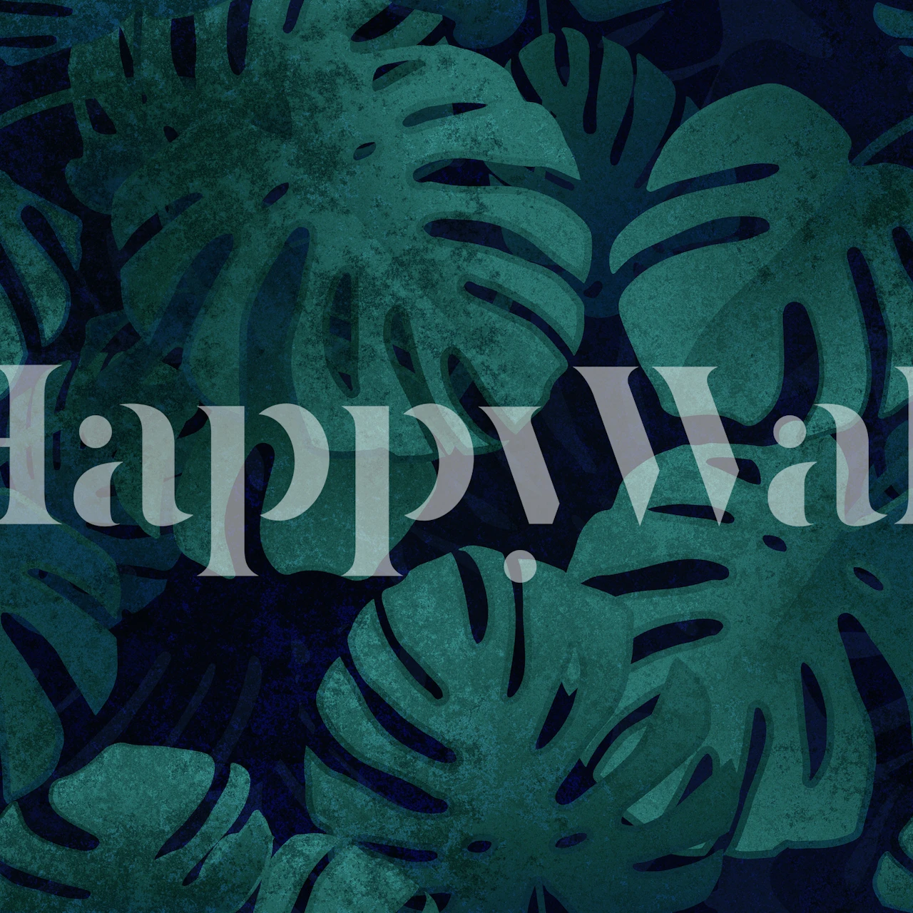 Carta da parati tropicale Monstera Leaf con ricche sfumature verdi ed effetti ombra