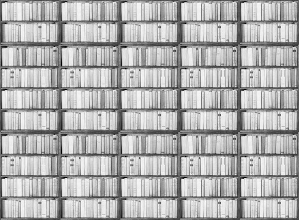 Black and white bookshelf