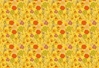 70s Floral Bouquet Yellow ταπετσαρία