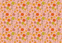 70S Floral Bouquet Pink ταπετσαρία