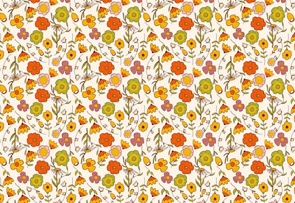 70S Floral Bouquet White