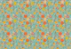 70S Floral Bouquet Blue