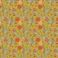 70S Floral Bouquet Green carta da parati