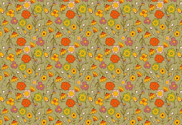 70S Floral Bouquet Green