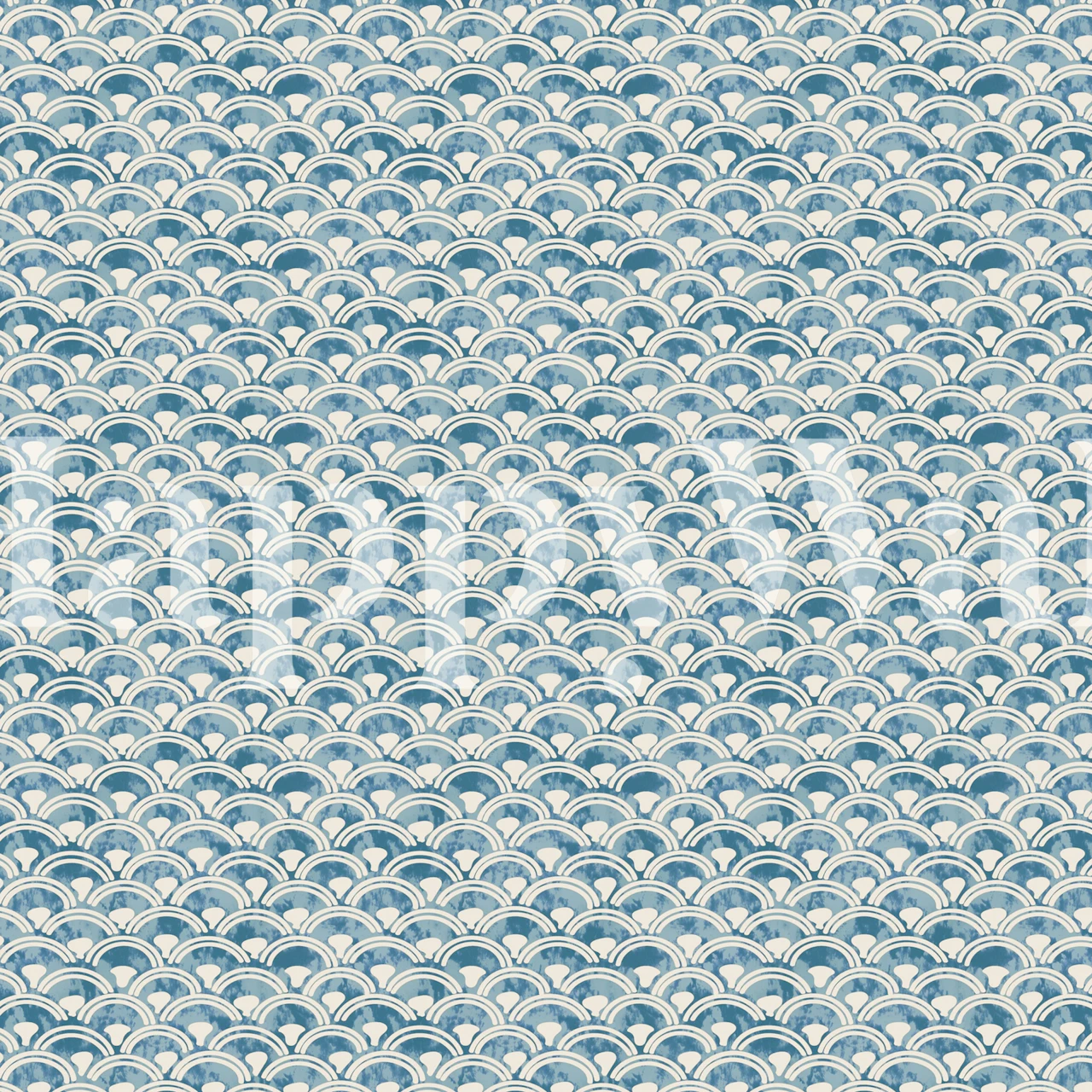 Fish Scales wallpaper displayed in a room