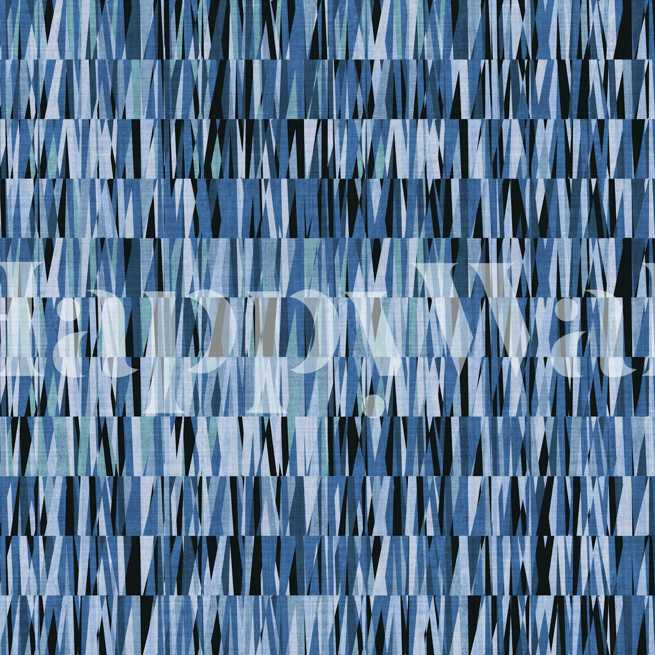 Wexler Geometric in Blue wallpaper in a room
