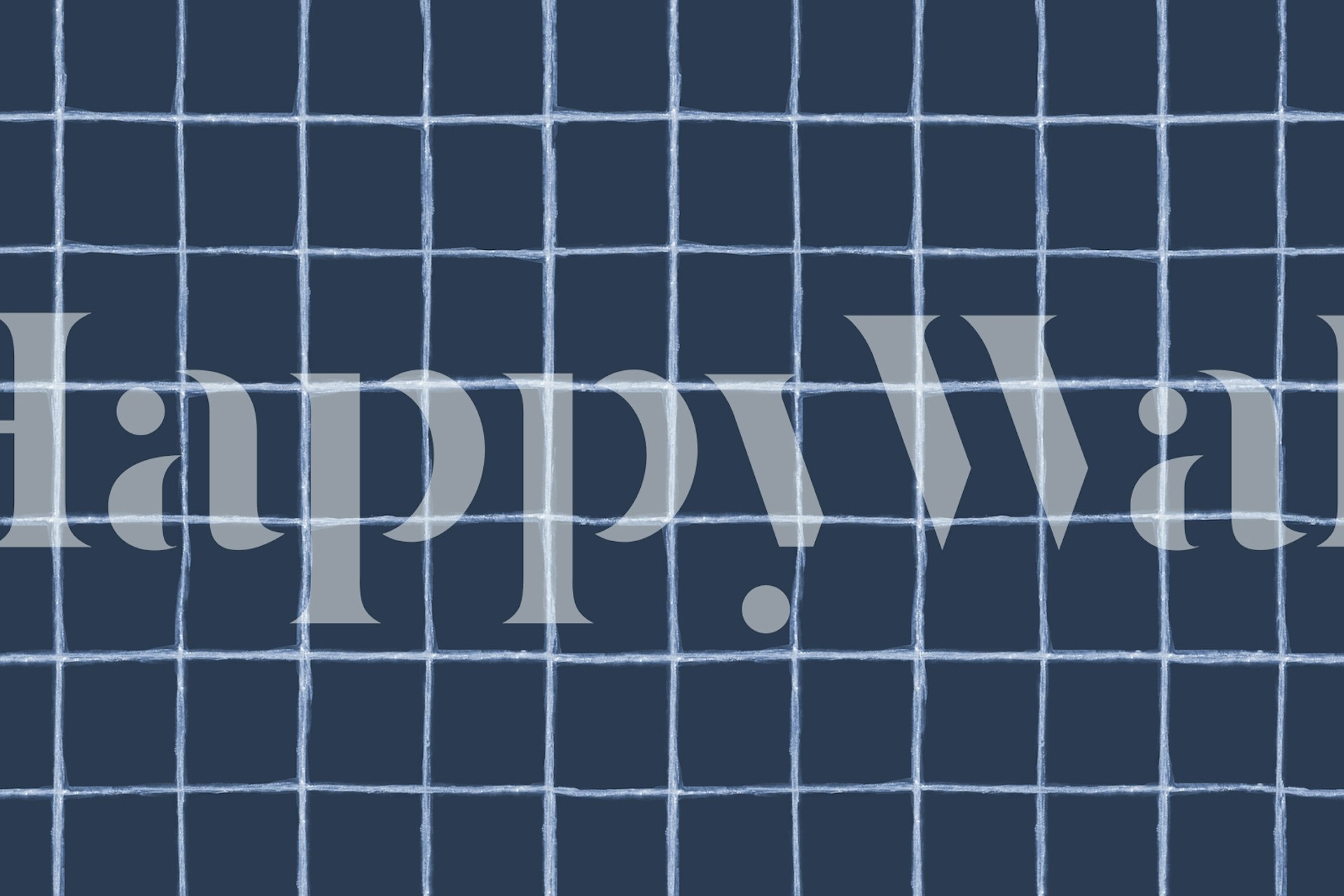 Watercolor Check in Indigo wallpaper in a room