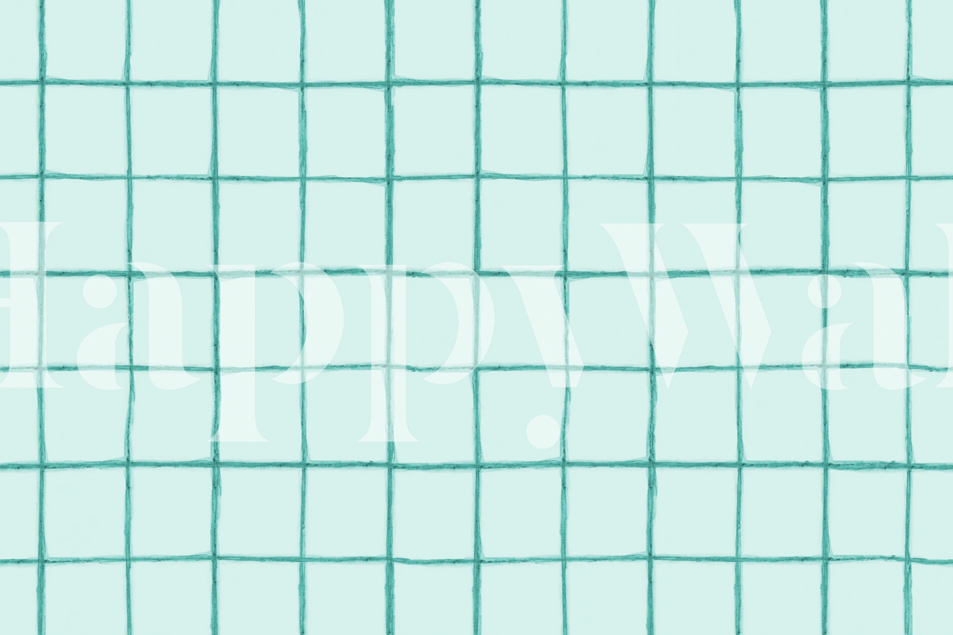 Watercolor Check in Mint tapet i et rum