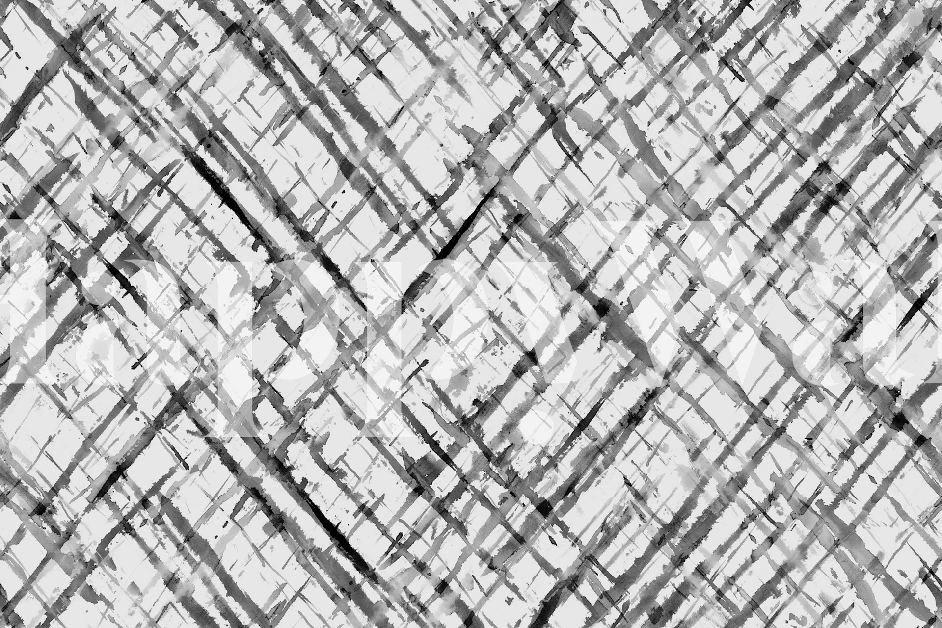 Tapeta Watercolor Hatch in Charcoal w pokoju