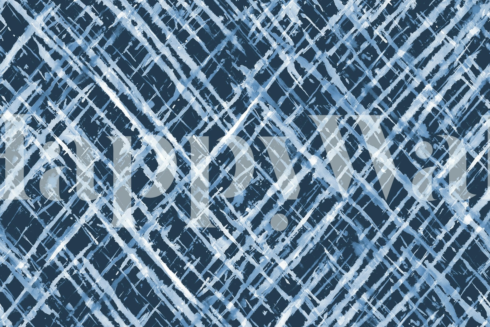 Papier peint Watercolor Hatch in Blue dans une pièce