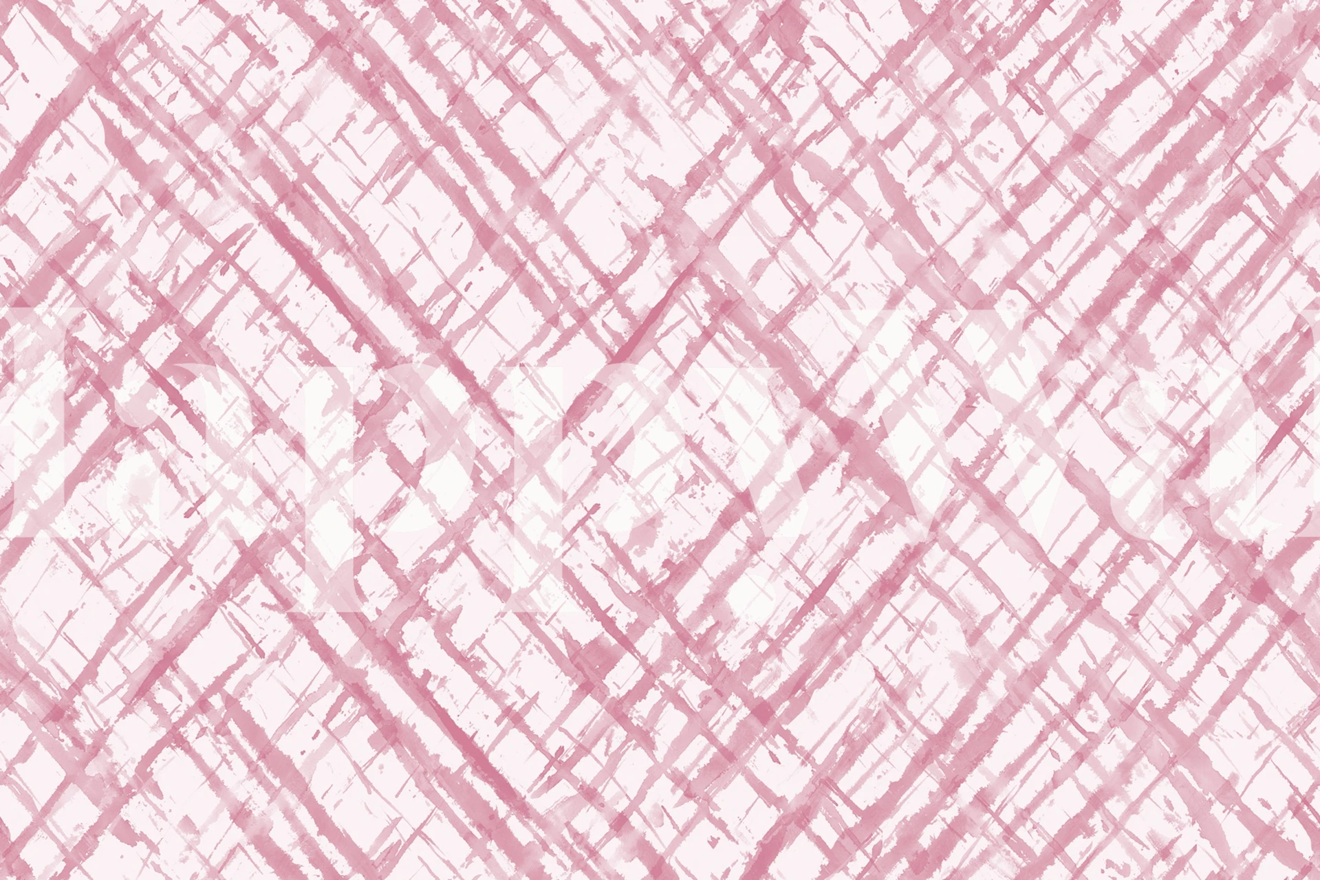 Watercolor Hatch in Pink wallpaper in a room