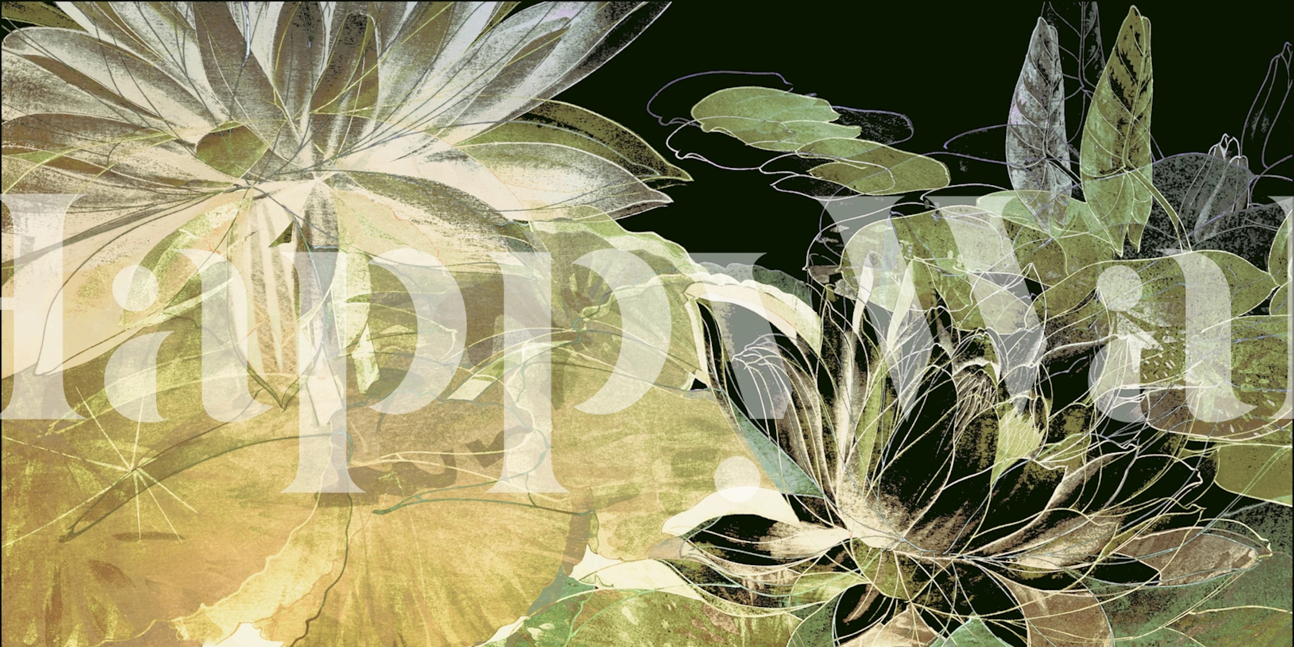 Green Lotus Lake tapet i et rom