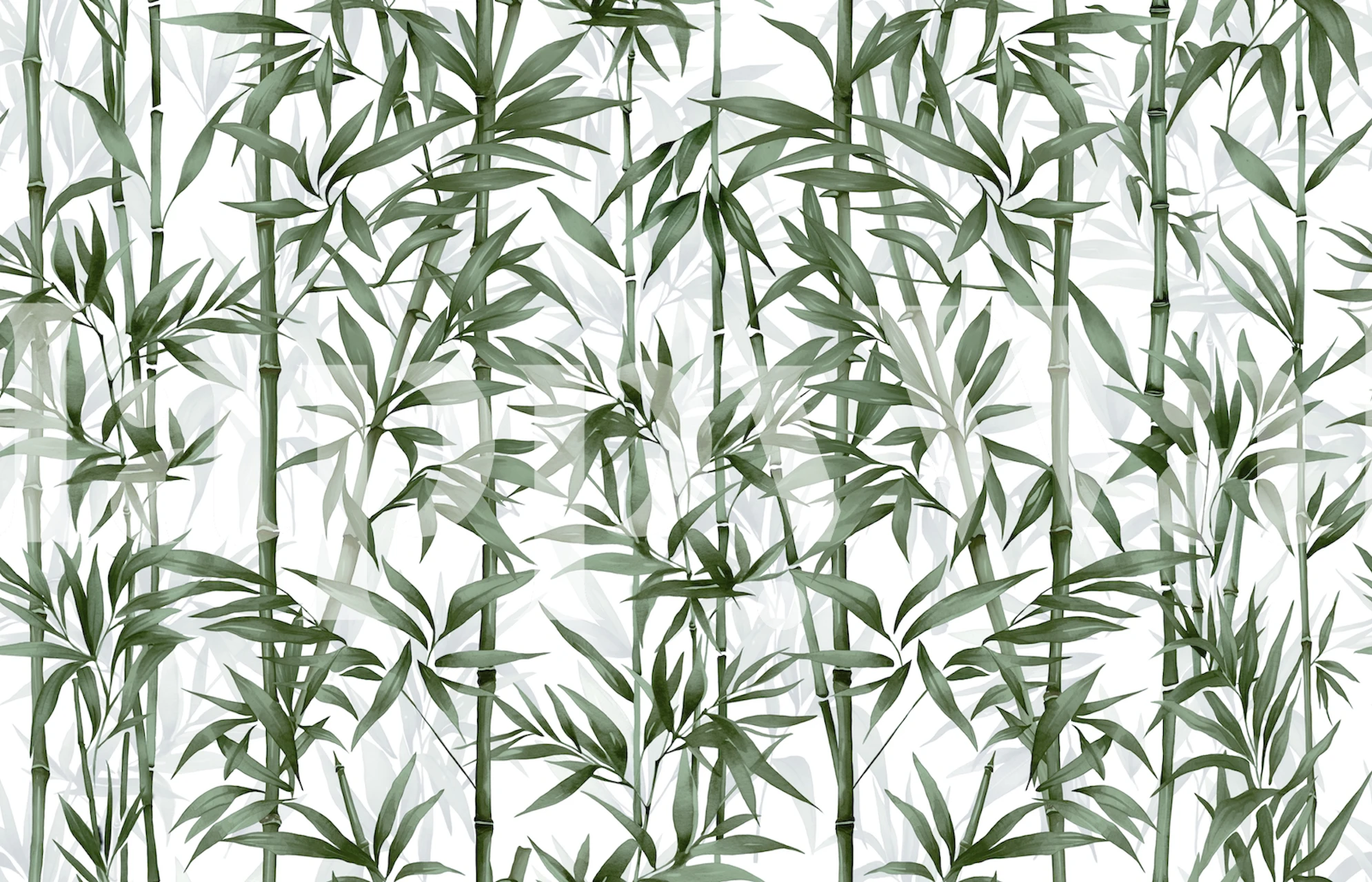 Green bamboo leaves on white background wallpaper