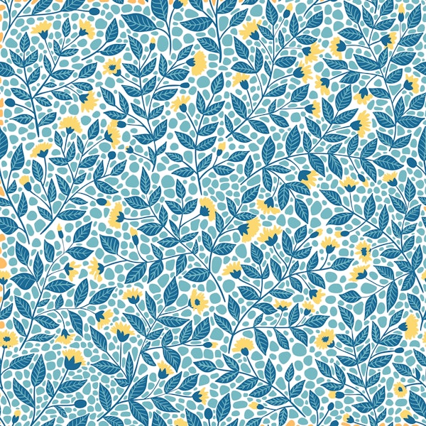 Florals in blue and yellow