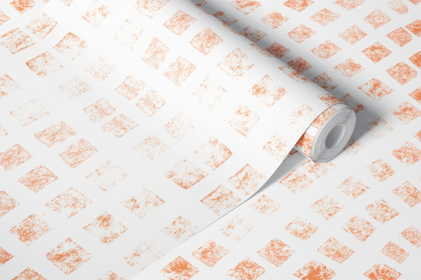 Godseye Block Print in Orange wallpaper roll