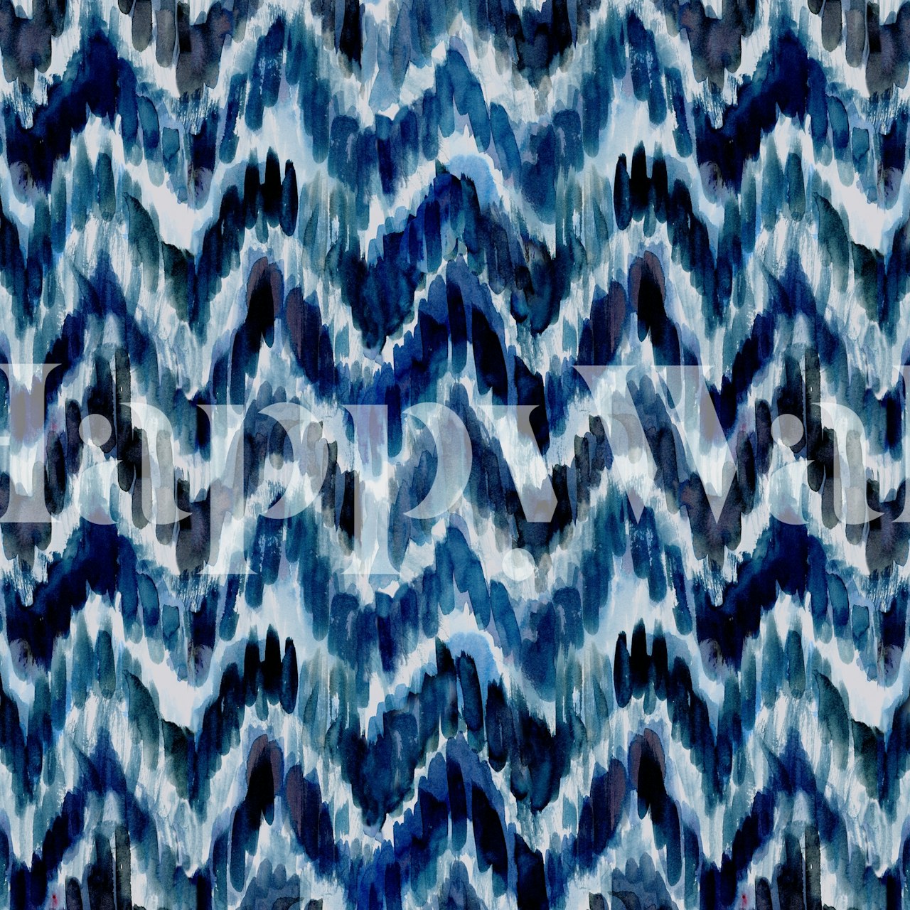 Zigzag pattern in various blue shades watercolor wallpaper