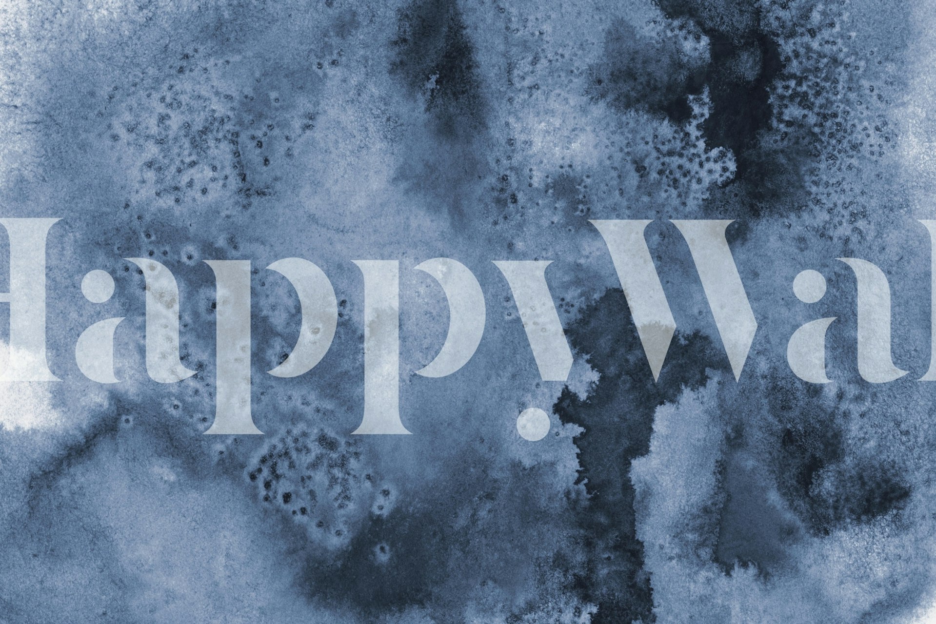 Abstract ink spill pattern in various shades of blue wallpaper