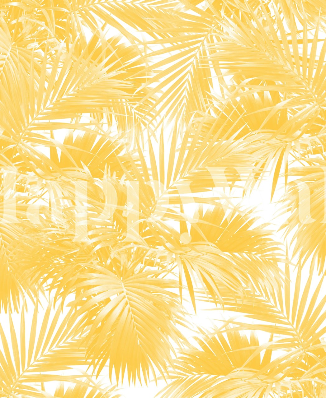 Yellow palm leaf pattern wallpaper in a tropical style