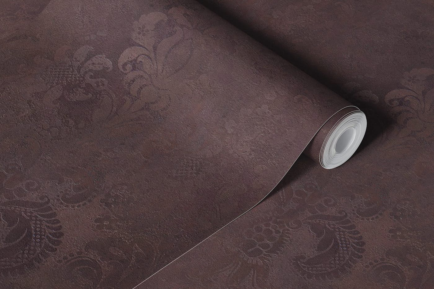 Grunge Damask Pattern Chocolate Brown wallpaper roll