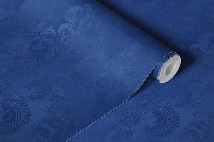 Grunge Damask Pattern Cobalt Bluewallpaper roll