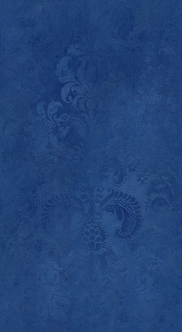 Grunge Damask Pattern Cobalt Blue