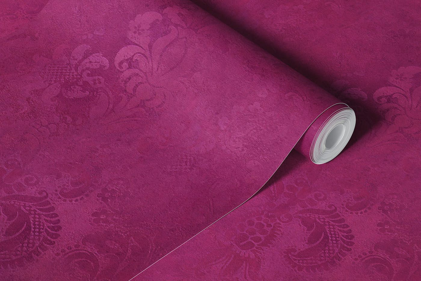 Grunge Damask Pattern Magenta wallpaper roll