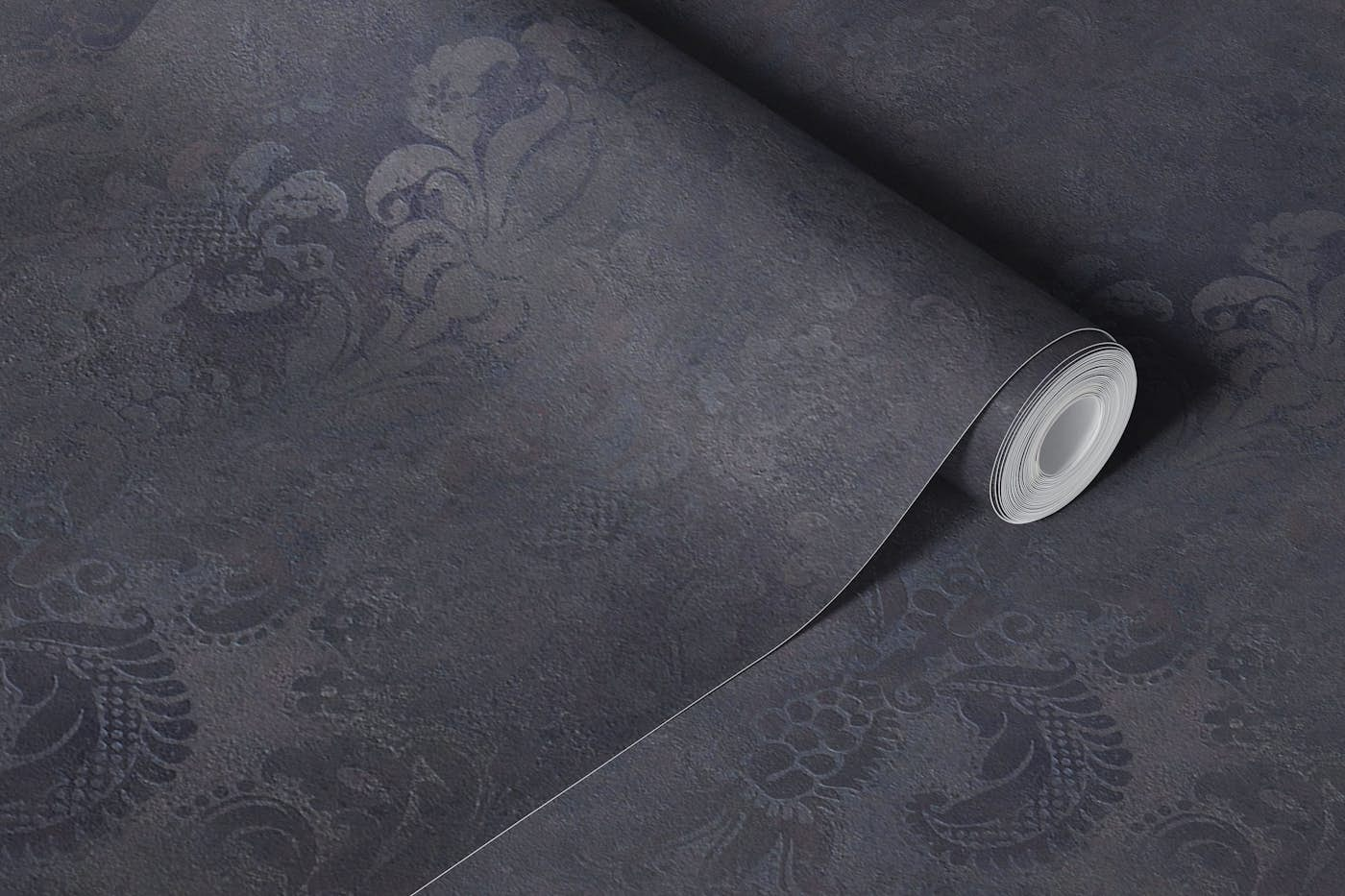 Grunge Damask Pattern Mauve Grey wallpaper roll