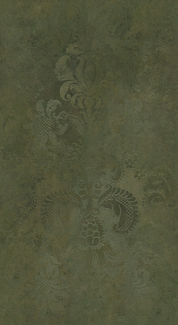 Grunge Damask Pattern Olive Green
