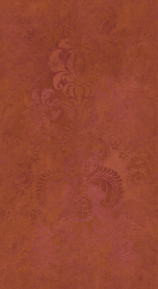 Grunge Damask Pattern Rust Orange