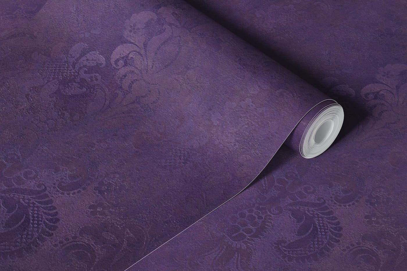 Grunge Damask Pattern Purple wallpaper roll