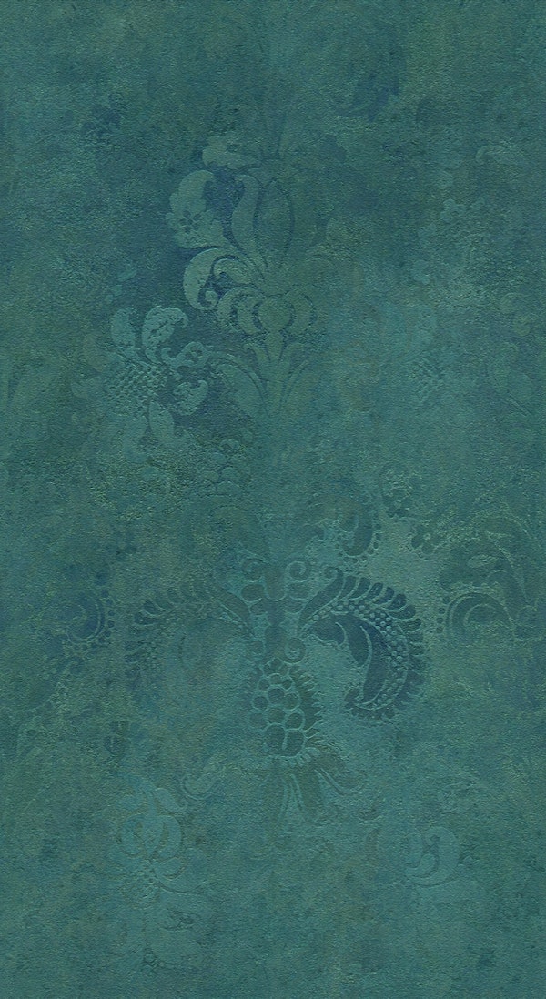 Grunge Damask Pattern Viridian Green