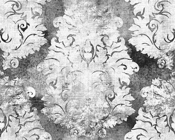 Antique Damask Pattern Beige Black White